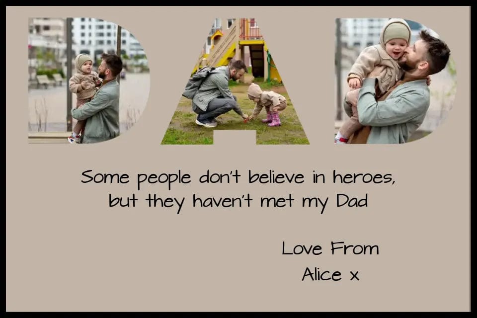 Dad Photo Upload Framed Print